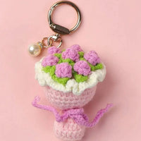 Handmade Crochet Mini Flower Bouquet Keychain