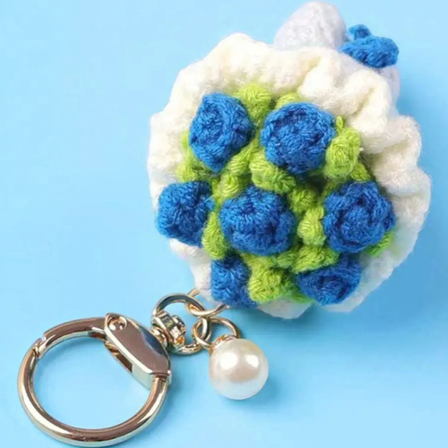 Handmade Crochet Mini Flower Bouquet Keychain