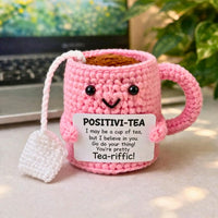 Positive Crochet Positivitea Cup Keychain
