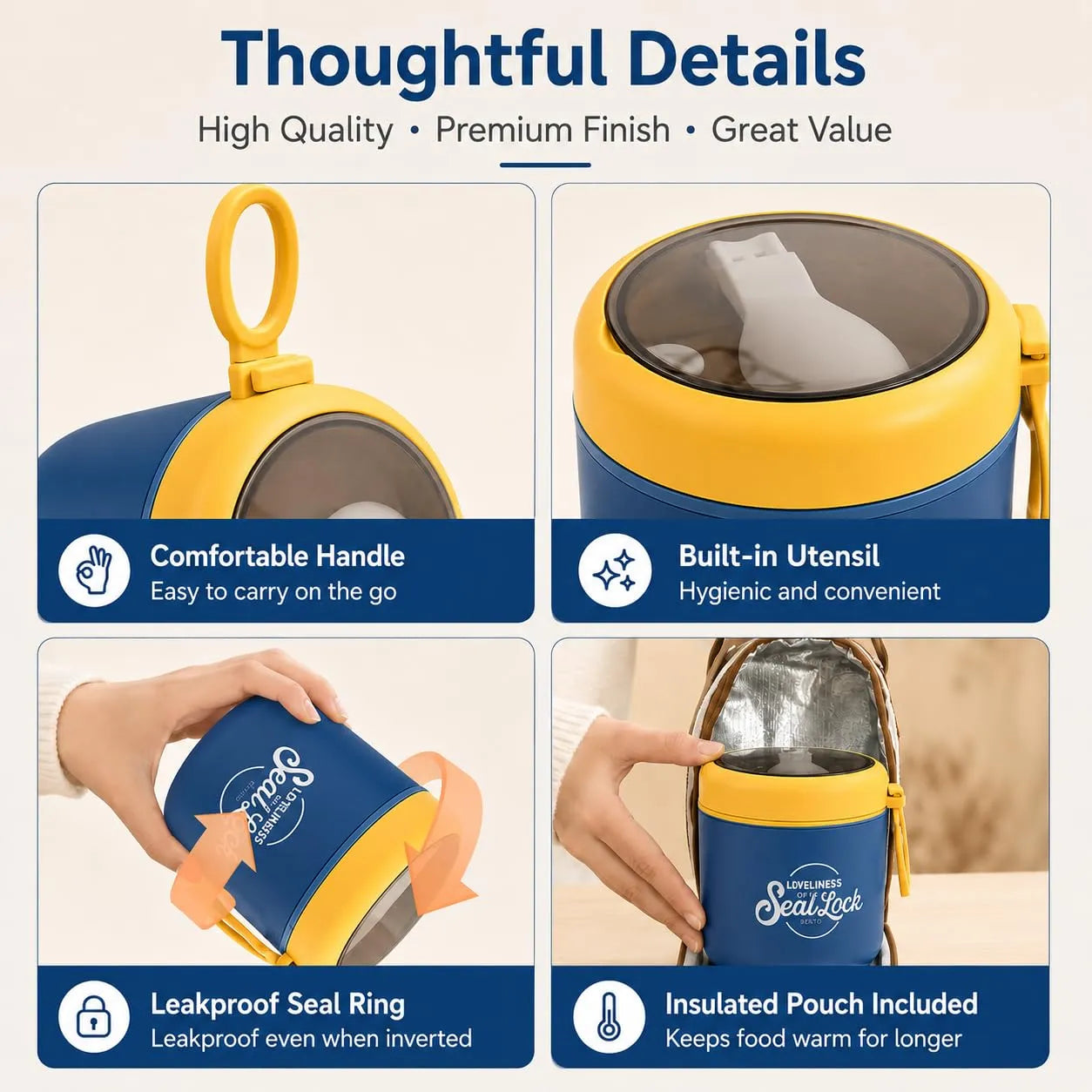 Seal Lock Insulated Bento Lunch Box