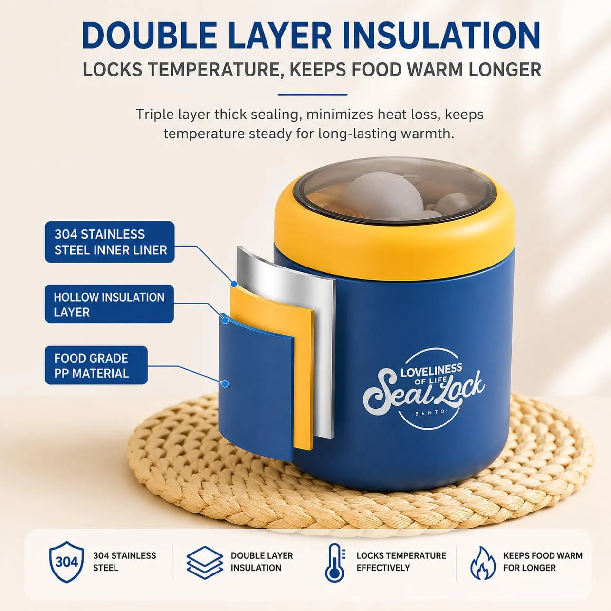 Seal Lock Insulated Bento Lunch Box