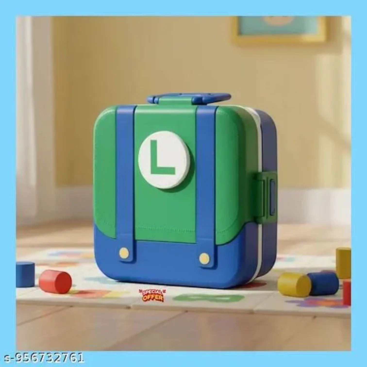 Mario Kingdom Overalls Suitcase Bento Lunch Box