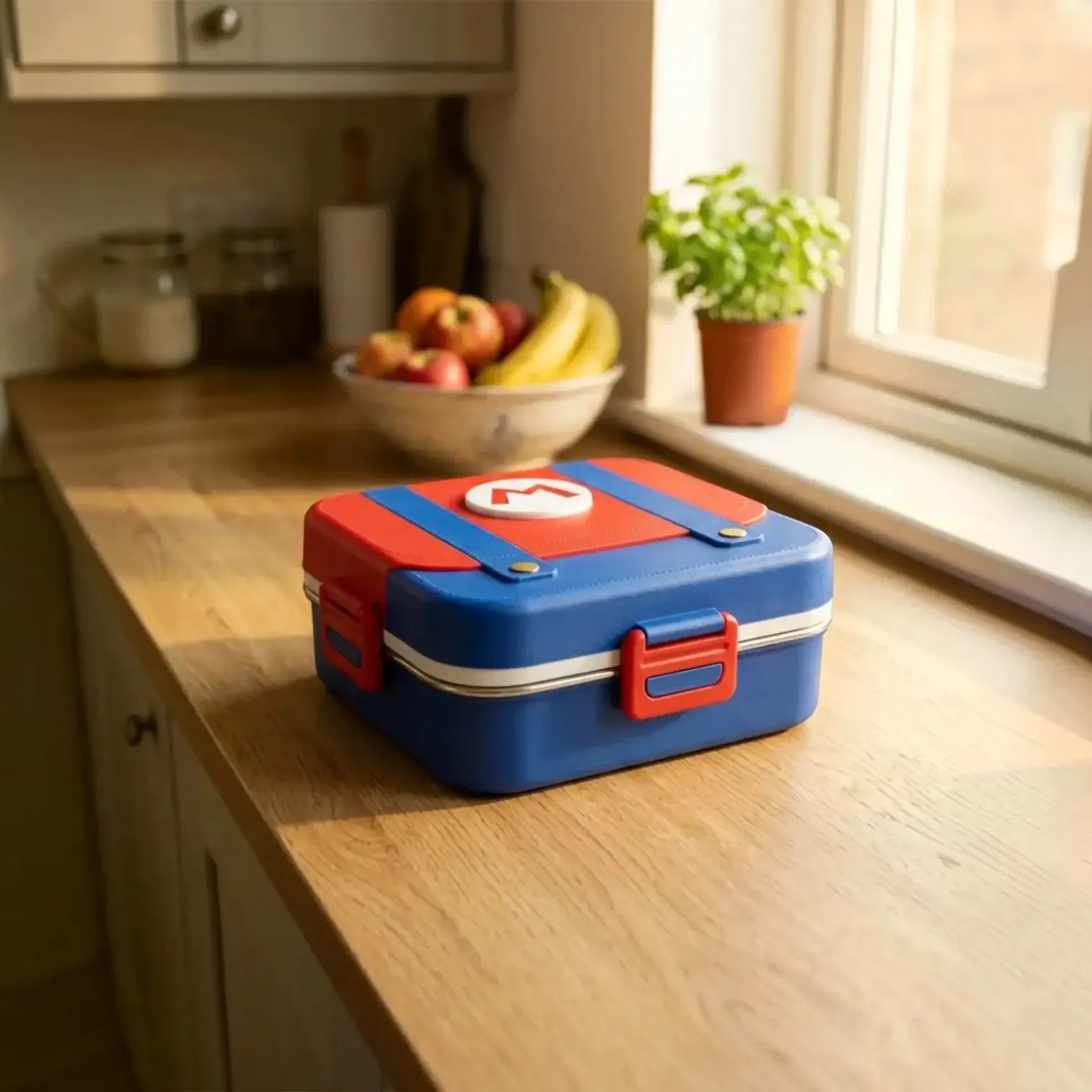 Mario Kingdom Overalls Suitcase Bento Lunch Box