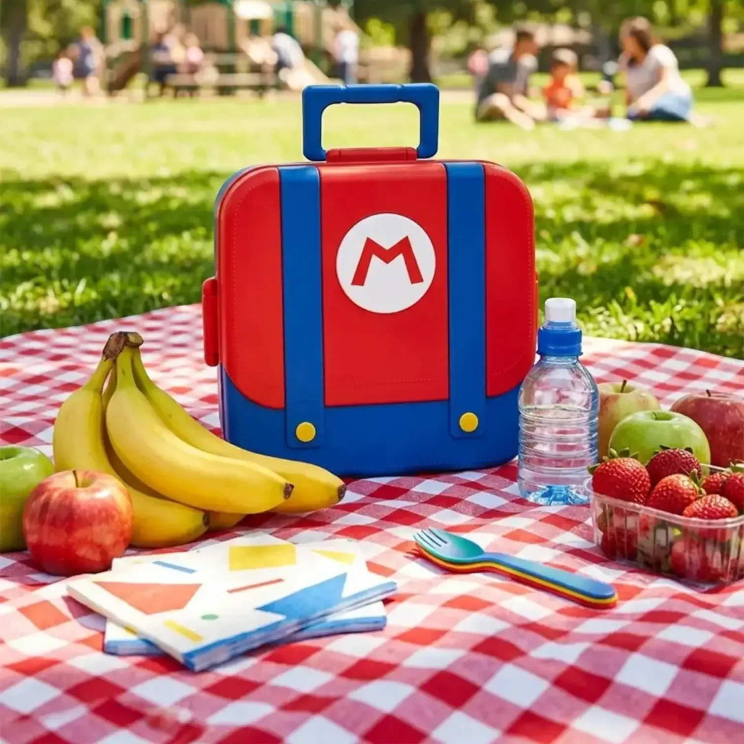 Mario Kingdom Overalls Suitcase Bento Lunch Box