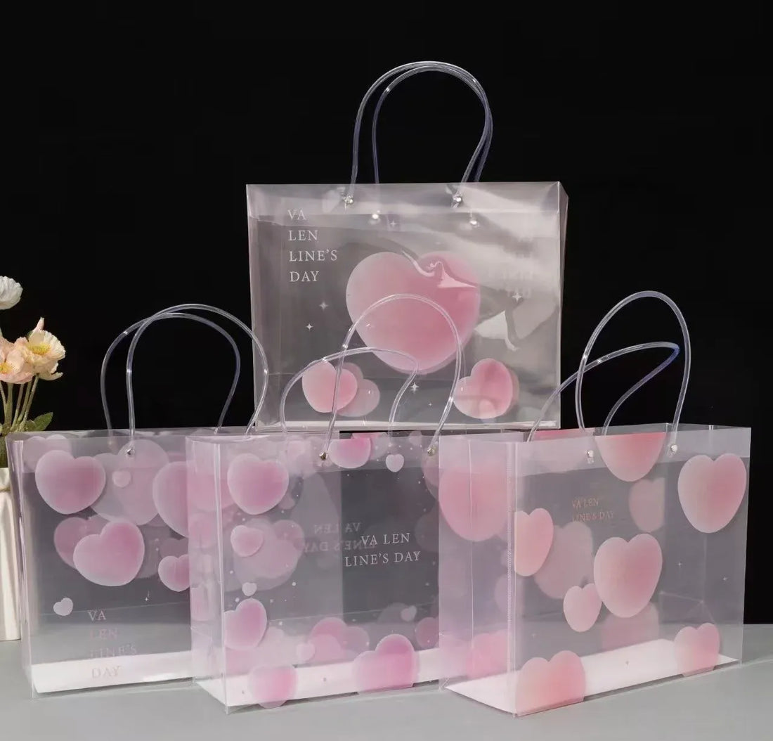 Frosted Pink Valentine 3D Heart Gift Tote Bag