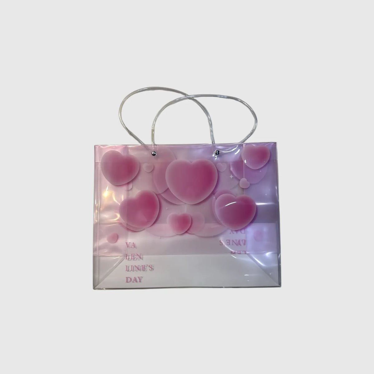 Frosted Pink Valentine 3D Heart Gift Tote Bag
