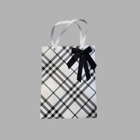 Designer Monochrome Plaid Aesthetic Gift Bag