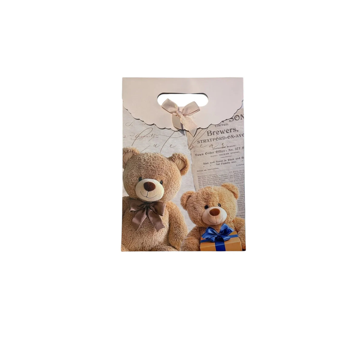 Aesthetic Pastel Floral and Teddy Bear Boutique Gift Bags