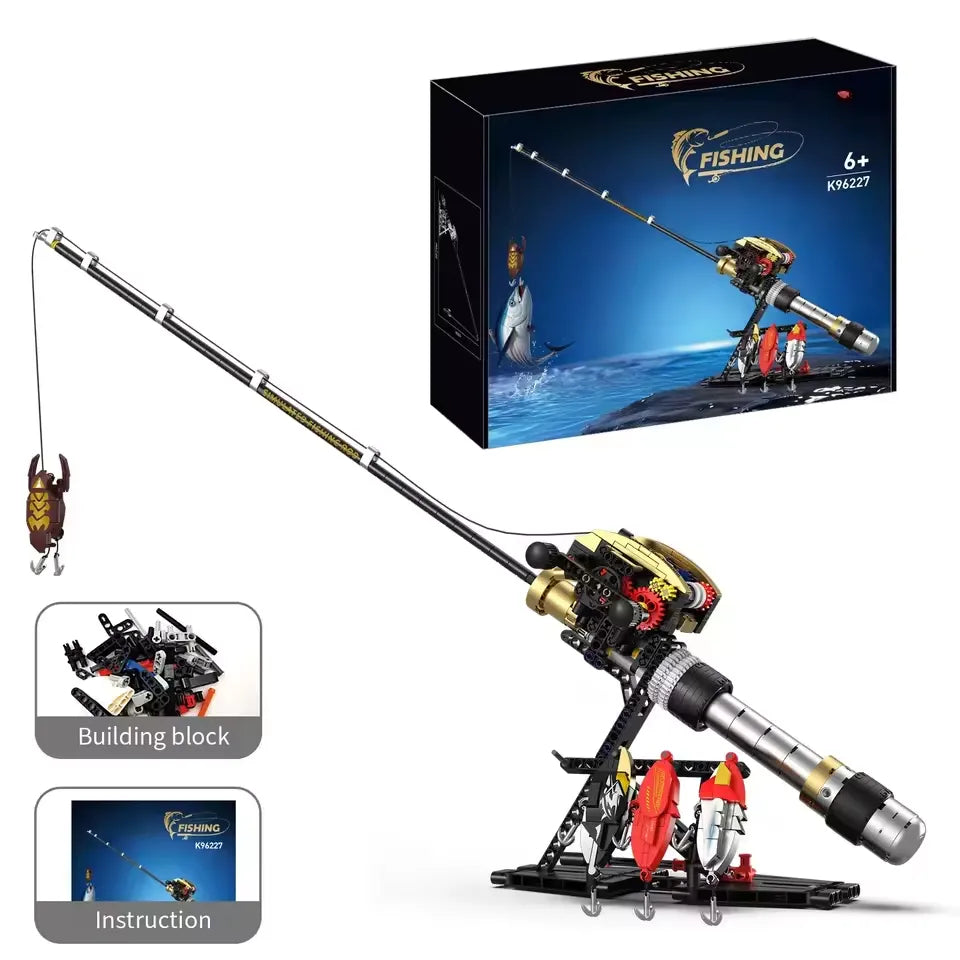Water Drop Wheel Mechanical Fishing Rod Building Set (425 Pcs)