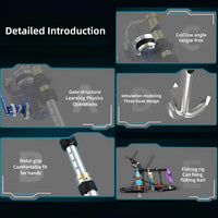 Spinning Reel Mechanical Fishing Rod Building Set (479 Pcs)