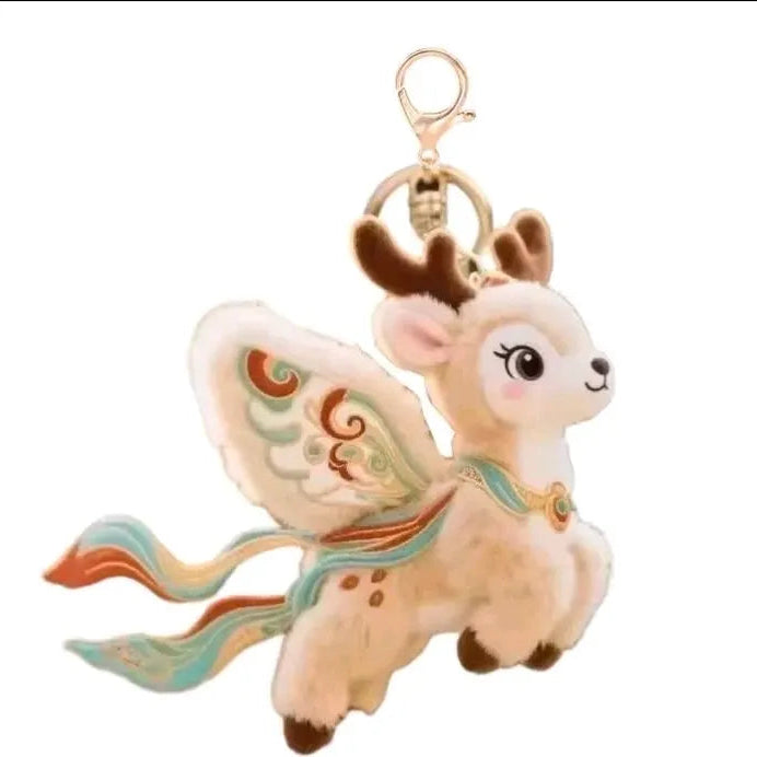 Celestial Winged Deer Plush Keychain