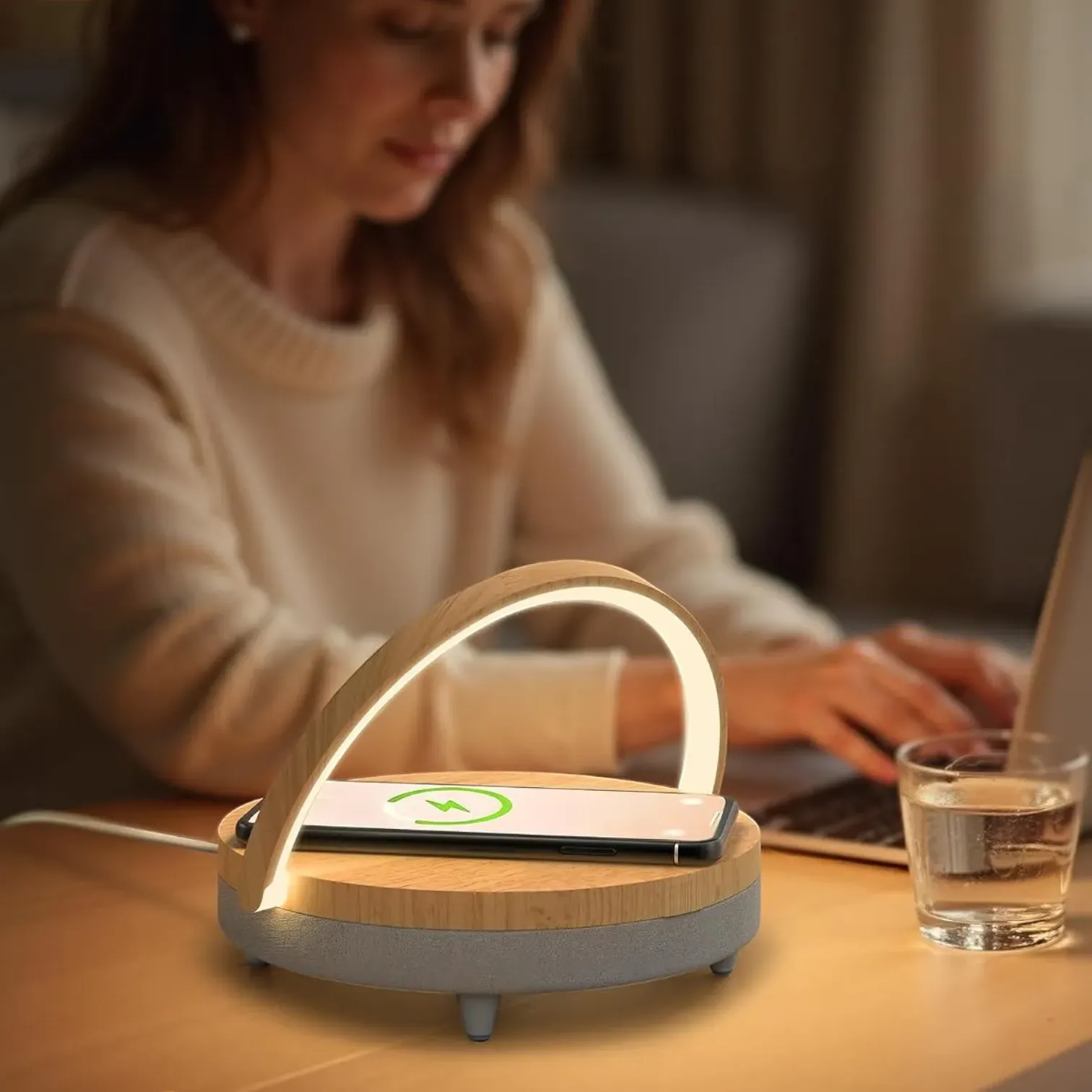 EZVALO 4-in-1 Touch Bedside Lamp Bluetooth Speaker