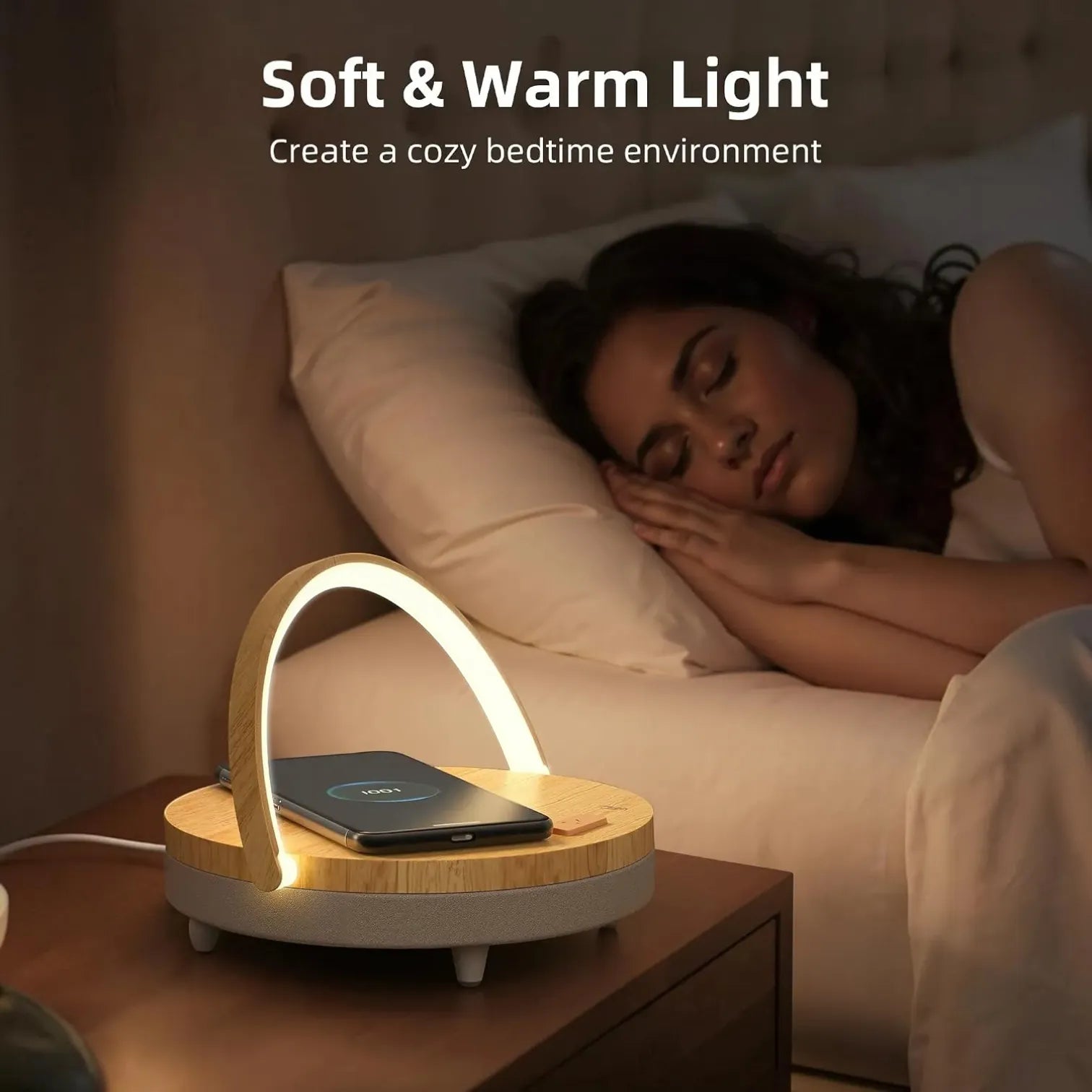 EZVALO 4-in-1 Touch Bedside Lamp Bluetooth Speaker