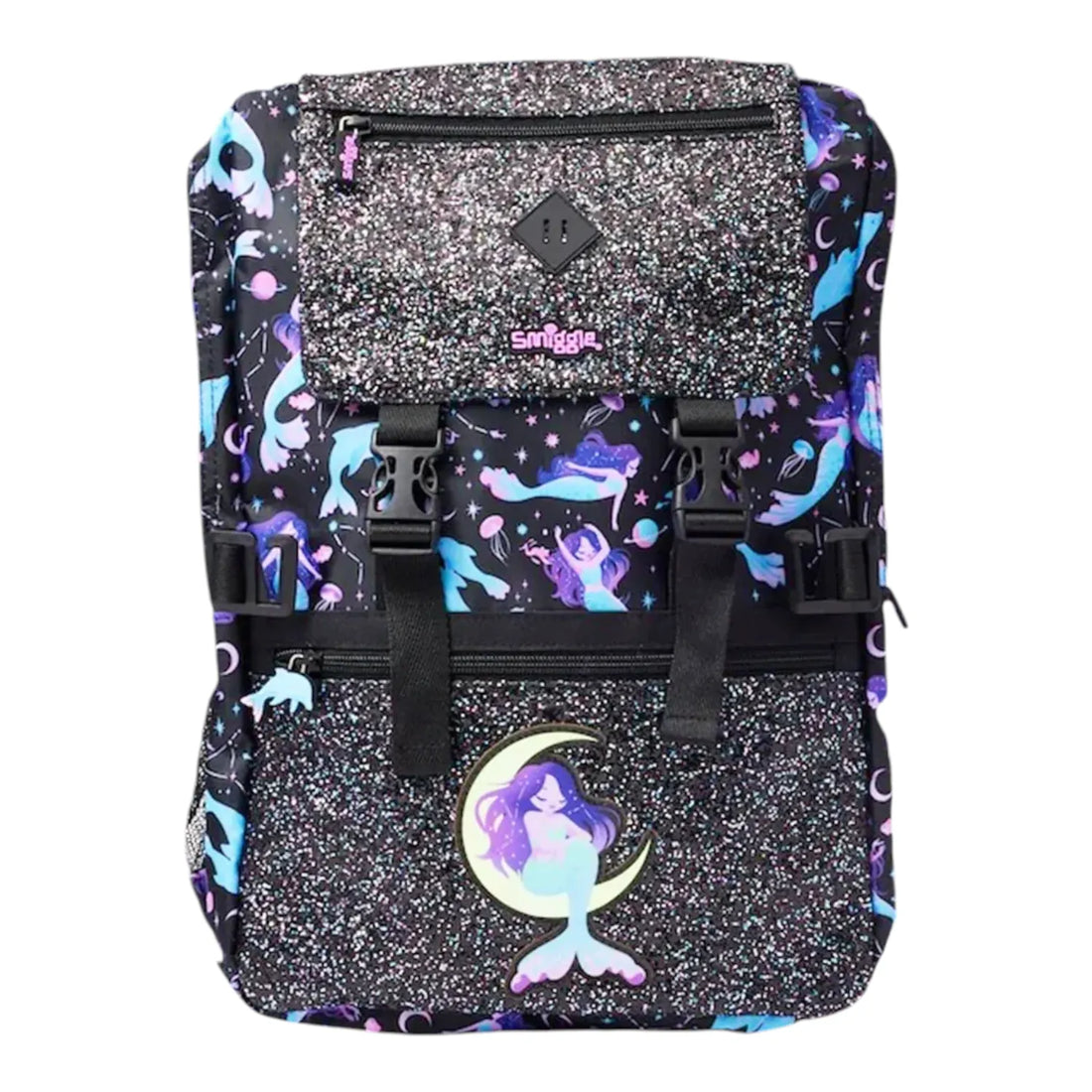SMGL Celestial Mermaid Crescent Moon Buckleflap Backpack