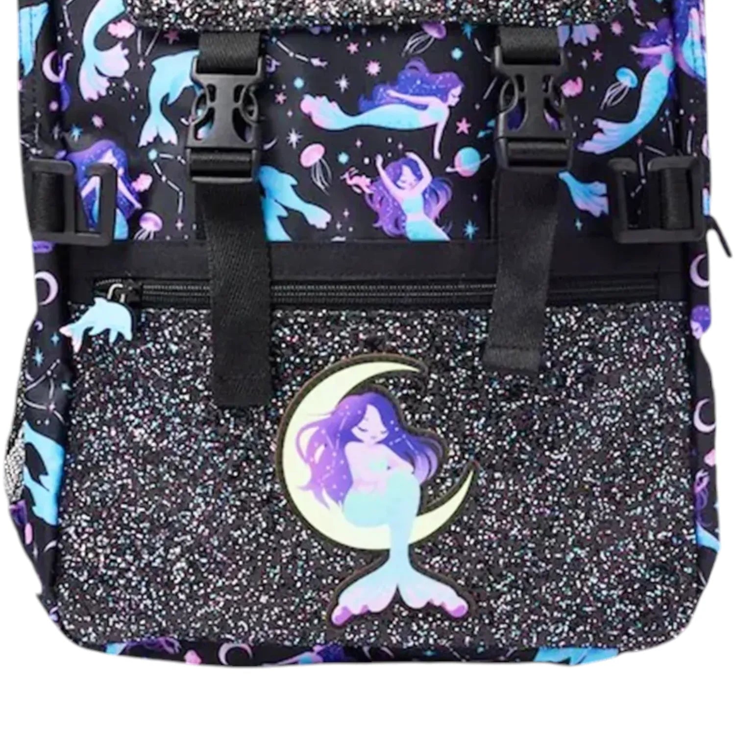 SMGL Celestial Mermaid Crescent Moon Buckleflap Backpack