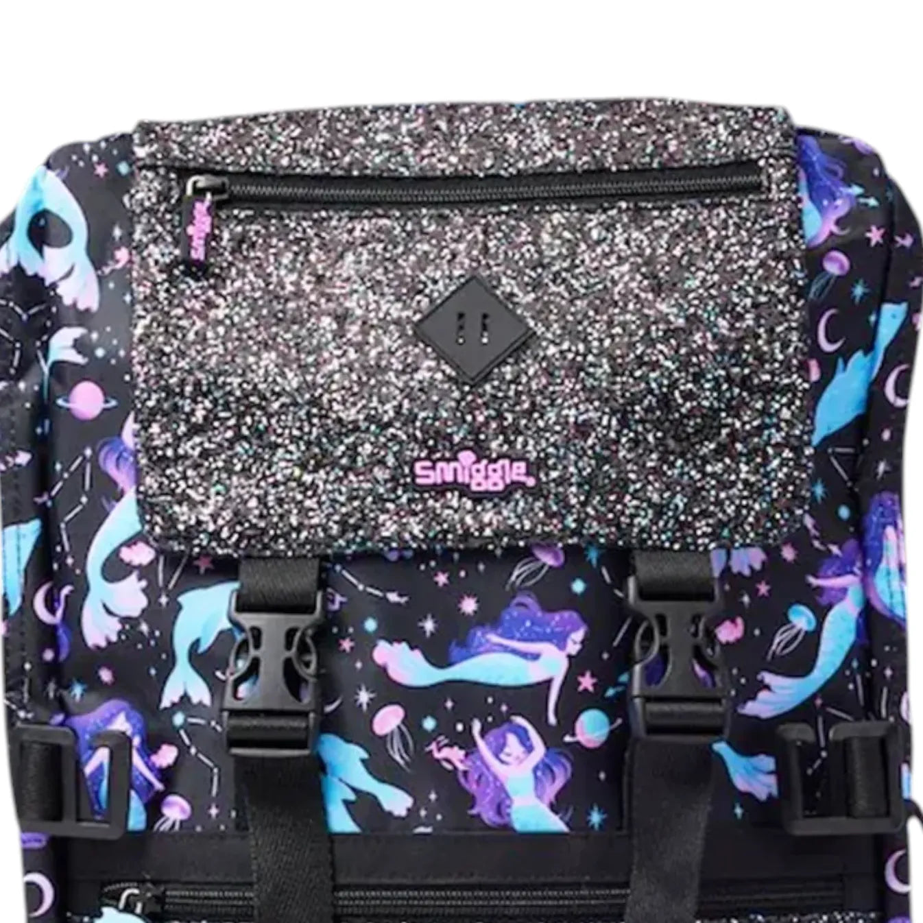 SMGL Celestial Mermaid Crescent Moon Buckleflap Backpack
