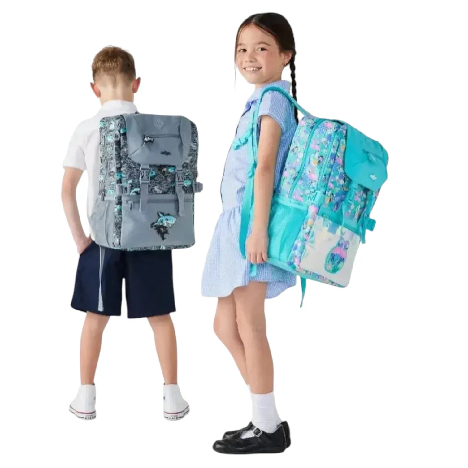 SMGL Tropical Lemur and Flamingo Holographic Buckleflap Backpack