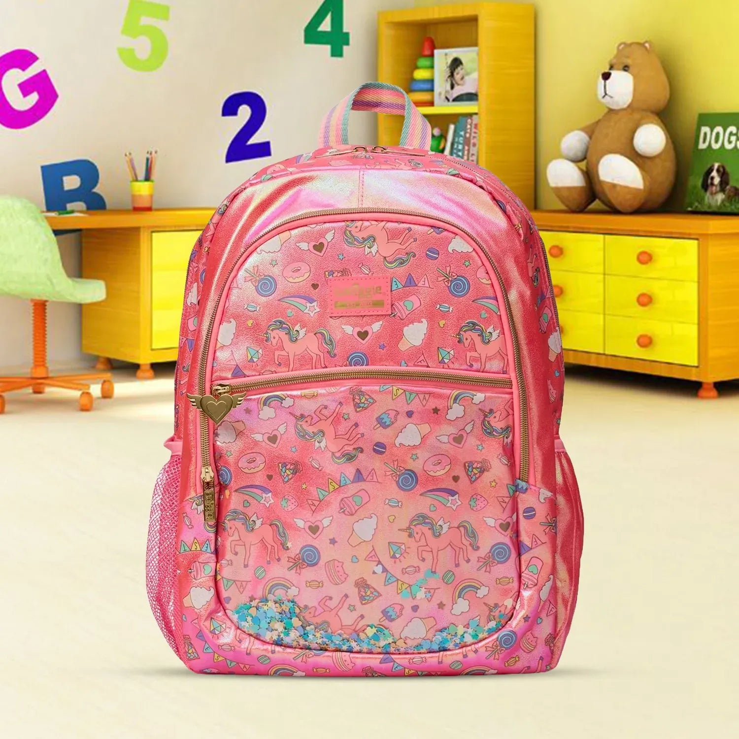 SMGL Magical Unicorn Confetti Shaker Metallic Classic Backpack