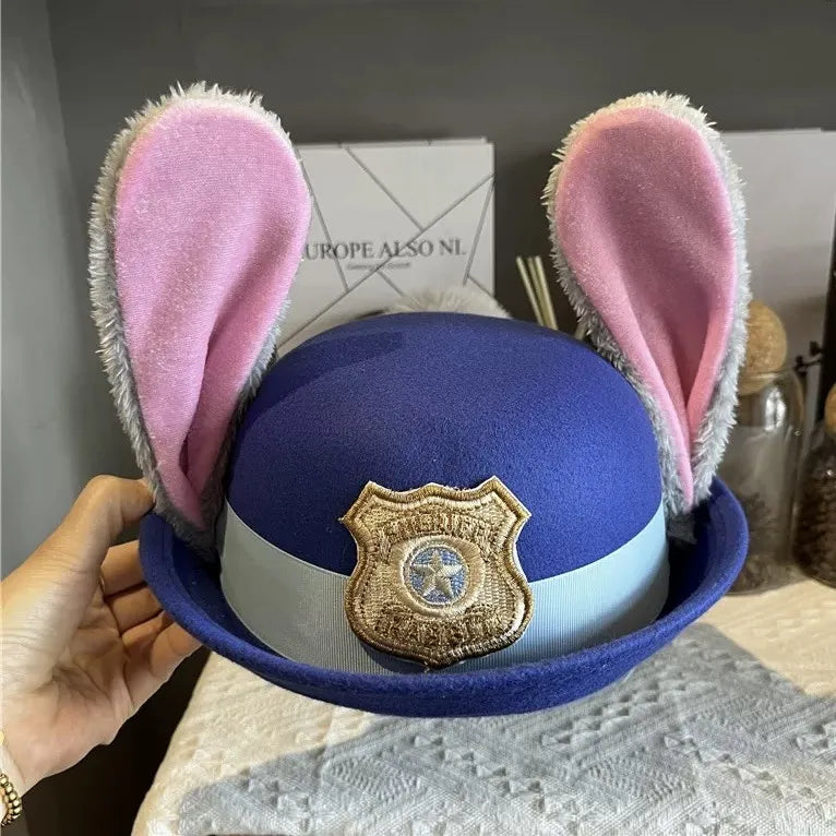 Zootopia Officer Judy Hopps Bunny Ear Bowler Hat