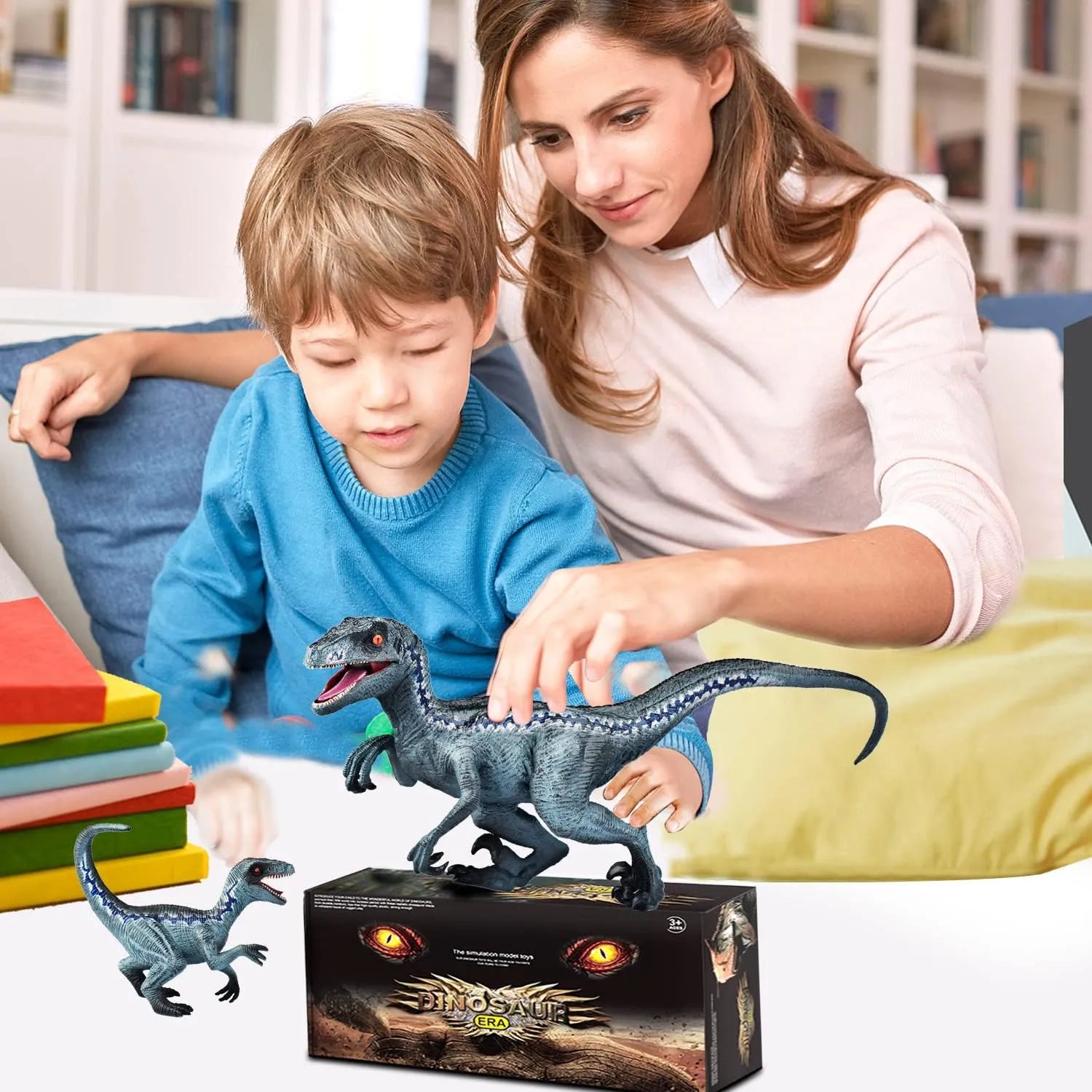 Jurassic World Velociraptor Blue and Baby Raptor Pack Figure (33 cm)