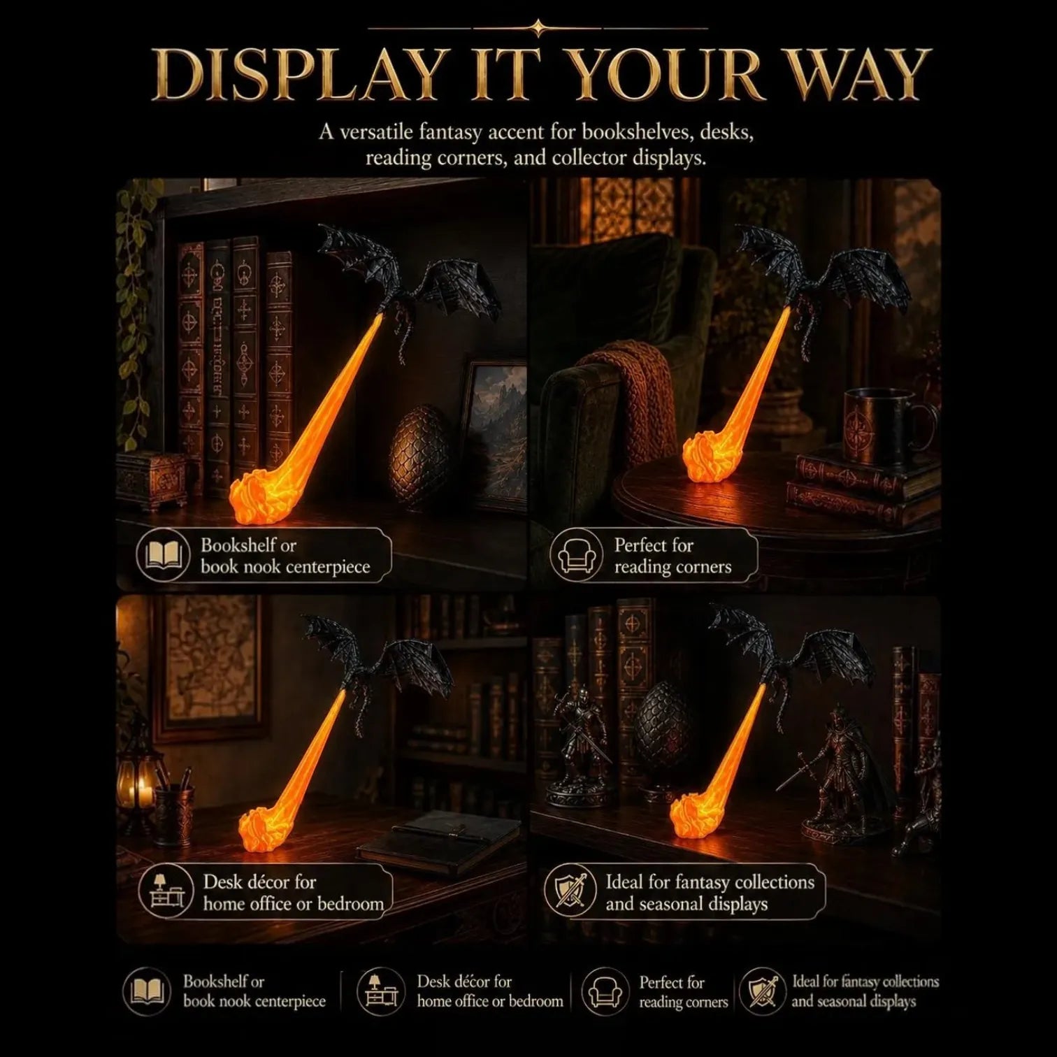 Fire Breathing Dragon 3D Novelty Light