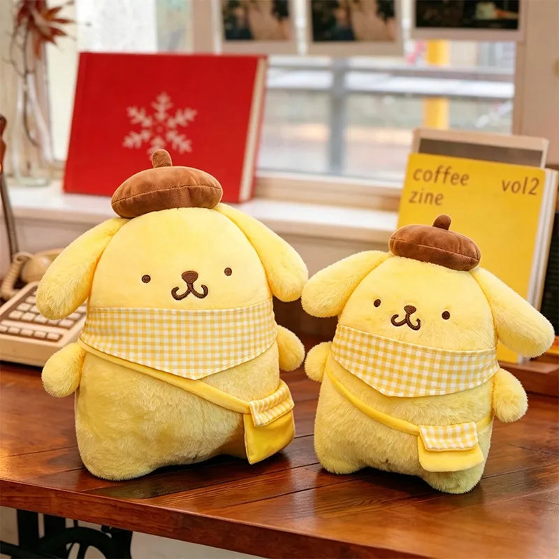 Sanrio Pompompurin Plaid Soft Satchel Plush Toy