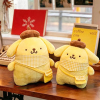 Sanrio Pompompurin Plaid Soft Satchel Plush Toy