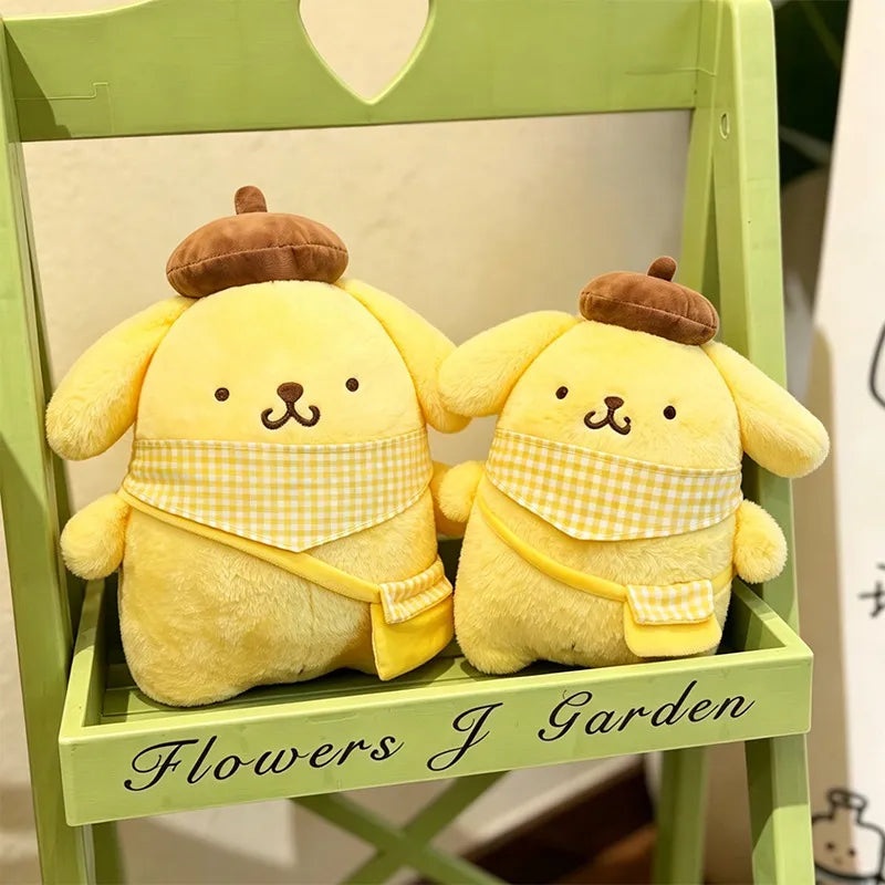 Sanrio Pompompurin Plaid Soft Satchel Plush Toy