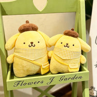 Sanrio Pompompurin Plaid Soft Satchel Plush Toy