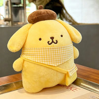 Sanrio Pompompurin Plaid Soft Satchel Plush Toy
