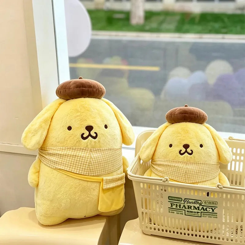 Sanrio Pompompurin Plaid Soft Satchel Plush Toy