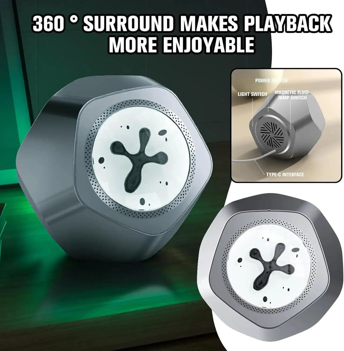 Magnetic Ferrofluid Sound Visualizer Bluetooth Speaker
