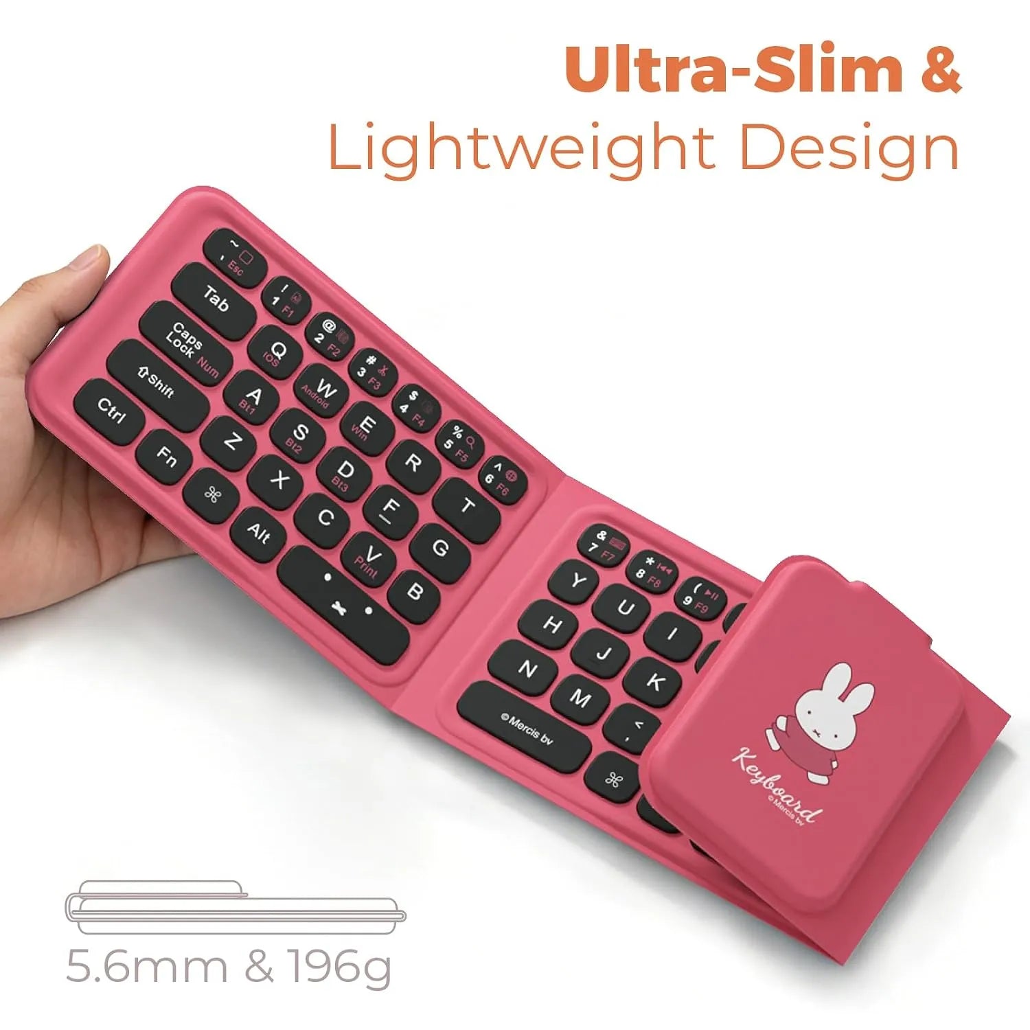Miffy Tri-Fold Wireless Bluetooth Keyboard