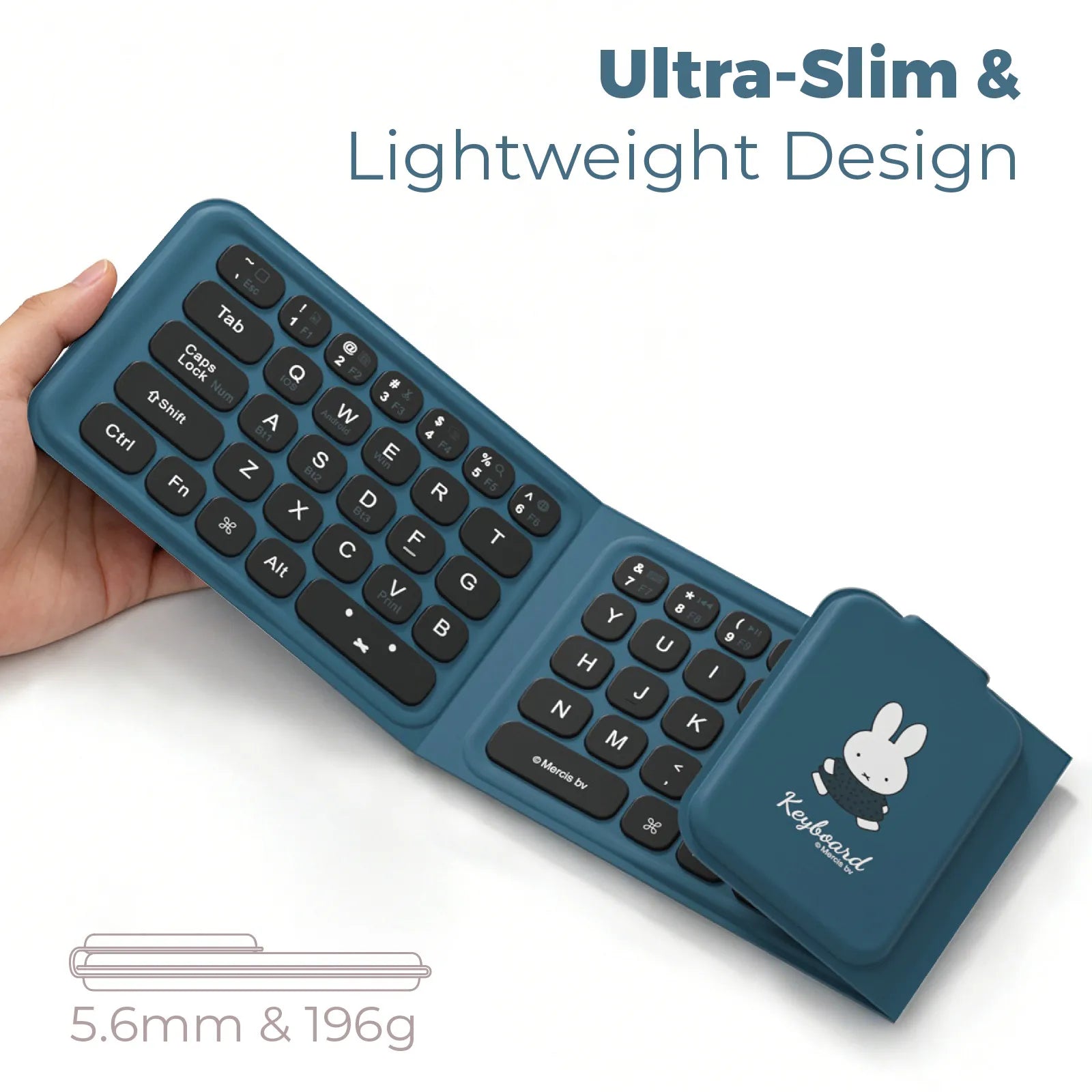 Miffy Tri-Fold Wireless Bluetooth Keyboard