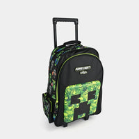 SMGL Minecraft Creeper Black Wheeled Trolley Backpack