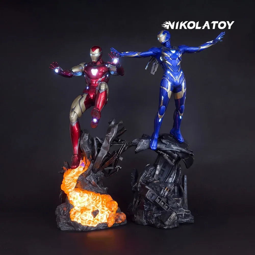 Marvel Iron Man and Rescue Armor LED Battle Statue Set (68 cm)