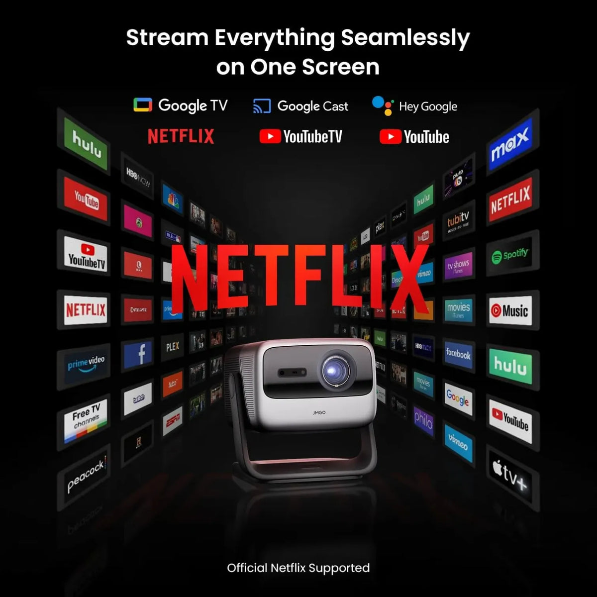 JMGO N1S Ultra 4K Triple Laser Gimbal Smart Projector