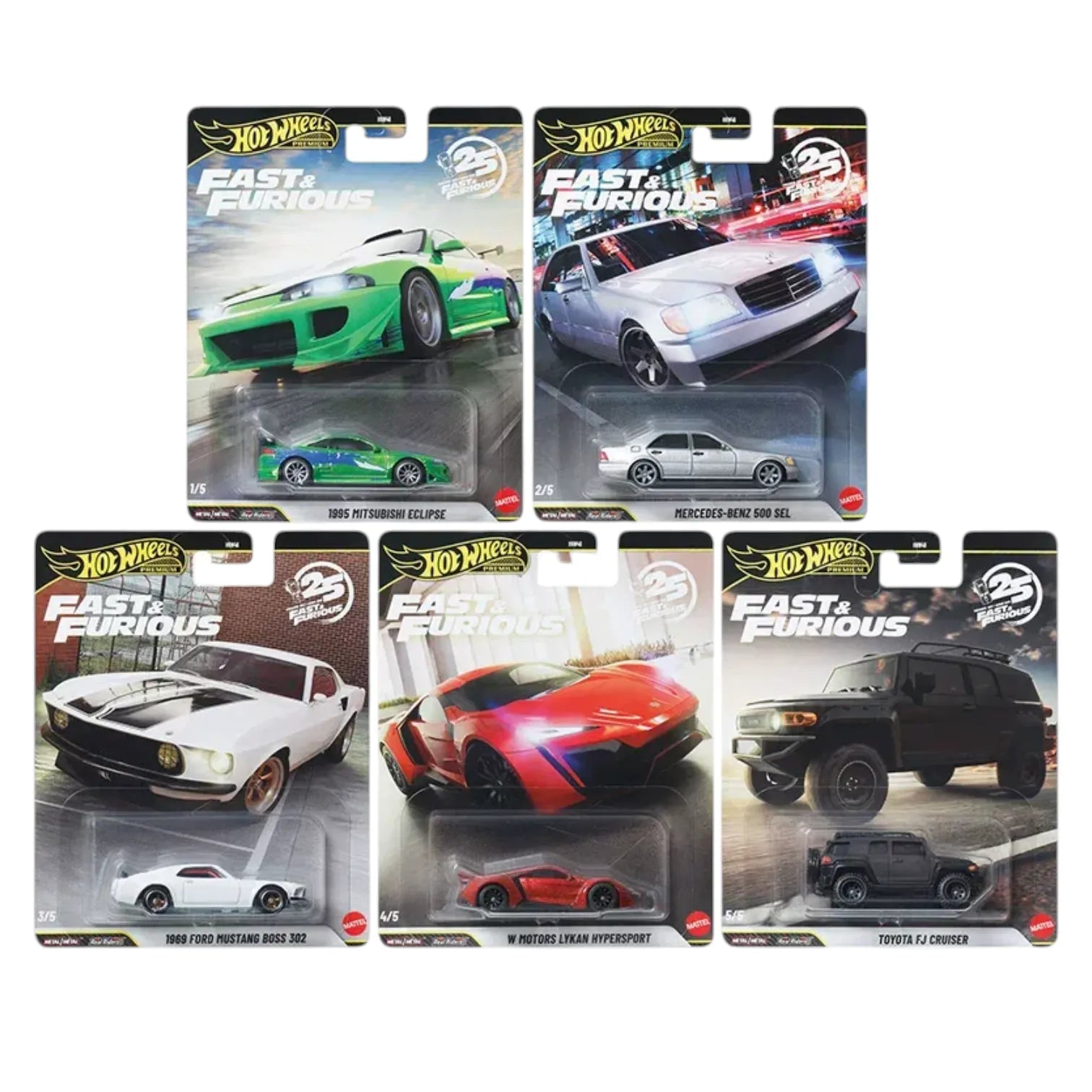Hot Wheels Fast & Furious N-Batch Diecast Vehicle (Set of 5)