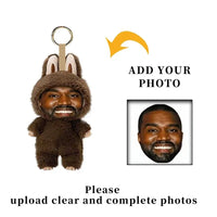 Custom Face Photo Labubu Plush Keychain