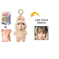 Custom Face Photo Labubu Plush Keychain