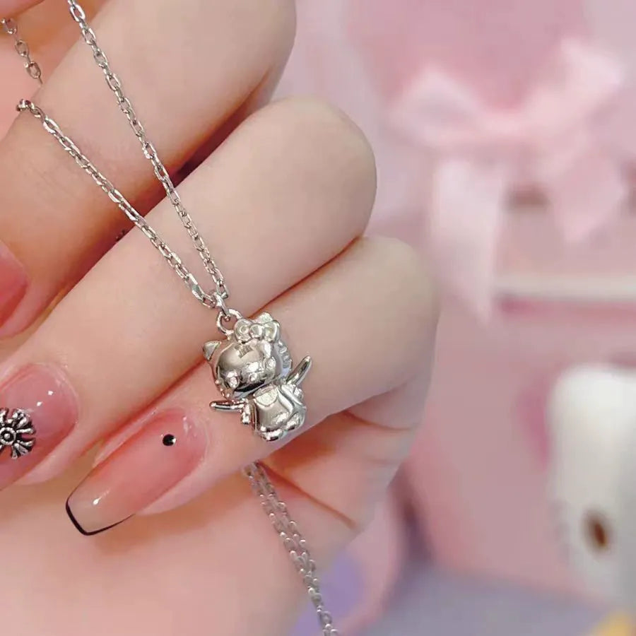 Sanrio Hello Kitty Angel Wing Pendant Silver Necklace