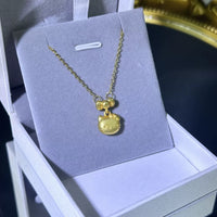Sanrio Hello Kitty Matte Gold Bow Pendant Necklace
