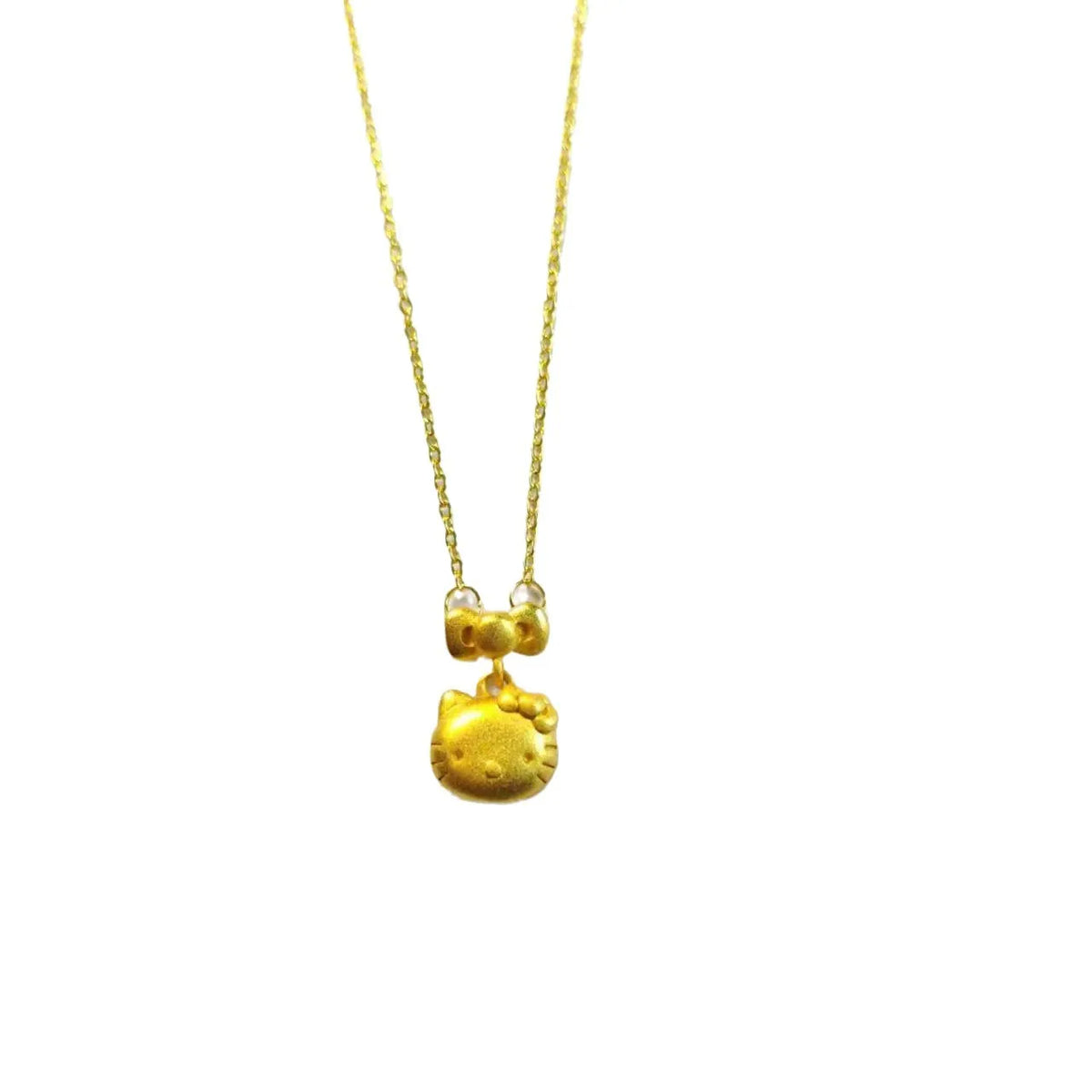 Sanrio Hello Kitty Matte Gold Bow Pendant Necklace