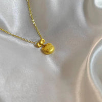 Sanrio Hello Kitty Matte Gold Bow Pendant Necklace
