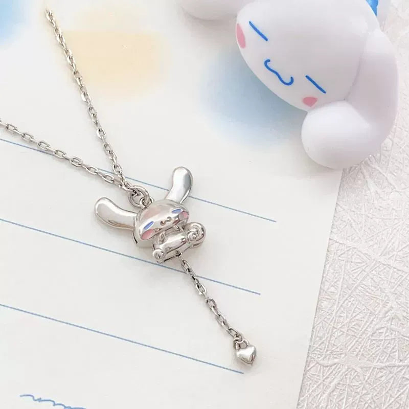 Cinnamoroll Floating Heart Lariat Pendant Necklace