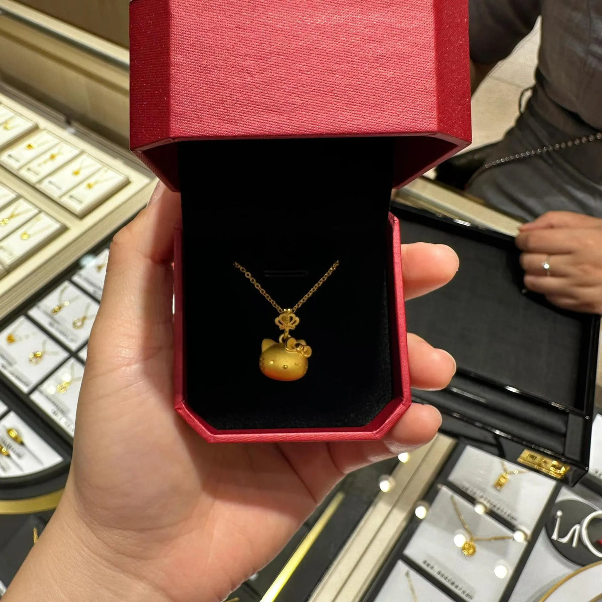 Sanrio Hello Kitty Royal Crown Matte Gold Pendant Necklace