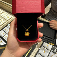 Sanrio Hello Kitty Royal Crown Matte Gold Pendant Necklace