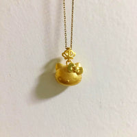 Sanrio Hello Kitty Royal Crown Matte Gold Pendant Necklace