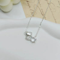 Hello Kitty Sparkling Solitaire Silver Pendant Necklace