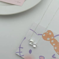 Hello Kitty Sparkling Solitaire Silver Pendant Necklace